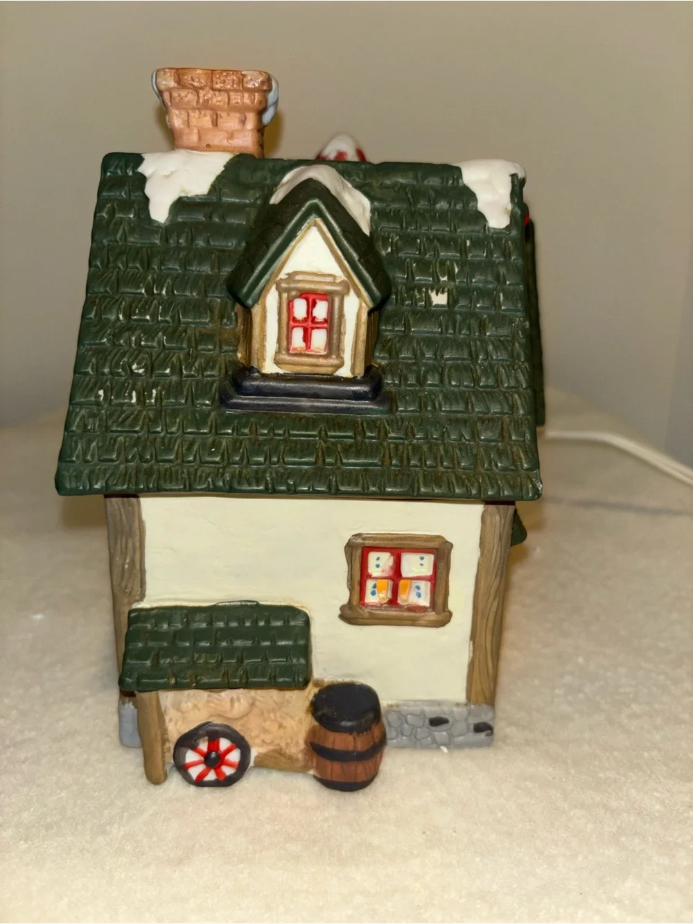 Santa Workbench Lighted Christmas Cottage - Red & Green Holiday Decor - Picture 5 of 9